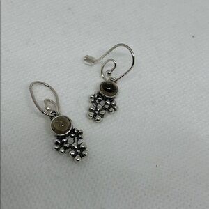 Pandora Sterling Silver 925 ALE & Smokey Quartz Earrings with Pandora ear wires